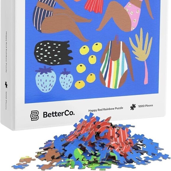 BetterCo. Happy Red Rainbow Jigsaw Puzzle - 1000 Pieces  - SEALED BOX. - Picture 1 of 4